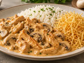 Strogonoff de Frango com Creme de Caju